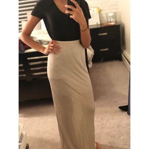 Beige/tan double layer maxi skirt